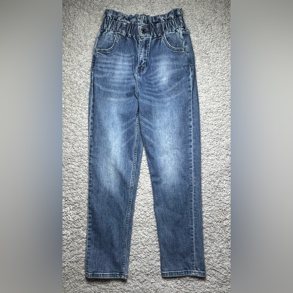 Vervet Jeans Womens 25 Paper Bag Waist Straight Regular Wash Denim Classic Party - Picture 1 of 4